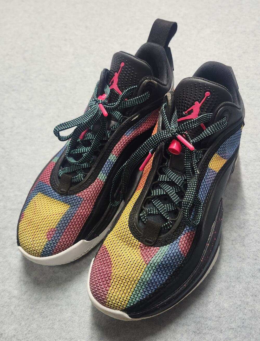 Air Jordan 36 Low Black Multi-Color Basketball Shoes Mens Size 9